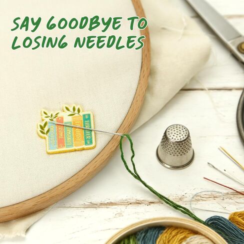 WUSUTE Book Lover‘s Needle Minder for Cross Stitch, Bookshelf Needle Minder Magnet for Organizing, Embroidery Sewing Needle Holder Needlework Accessories in Kuwait