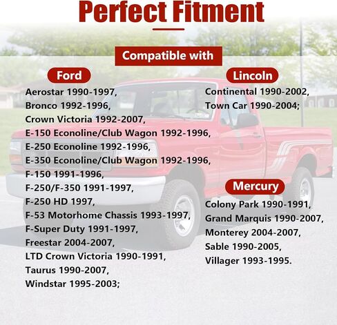 أنبوب ناقل الحركة الأوتوماتيكي لسيارة Ford Aerostar Bronco Crown Victoria E150 E250 E350 F150 F250 Taurus Windstar Lincoln Mercury 1990-2007 أنبوب تحويل عمود التوجيه مع المكبس والبطانة 905-100 in Kuwait