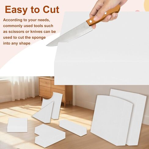 High Density Upholstery Foam 6" X 24" X 24", 3PCS Couch Cushion Replacement - 45D Density 70 ILD (Firm), Square Foam Padding for Chairs, Cut to Size Foam Replacement Cushion for Sofa Chair Bench in Kuwait