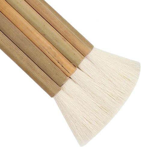 Goats Hair Hake Watercolor Paint Handle Reusable Drawing Tool for Blending Oil Acrylic Paint Suitable for Students Adults Art, 5 Rows in Kuwait