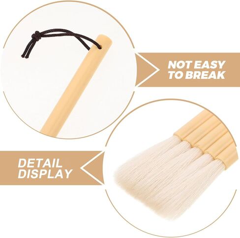 minkissy Flat Watercolor Brush Goat Hair Hake Paintbrushes with Wooden Handle for Beginners and Artists, 5pcs Natural Paddle Brush Set for Watercolor Painting and Ink Wash in Kuwait