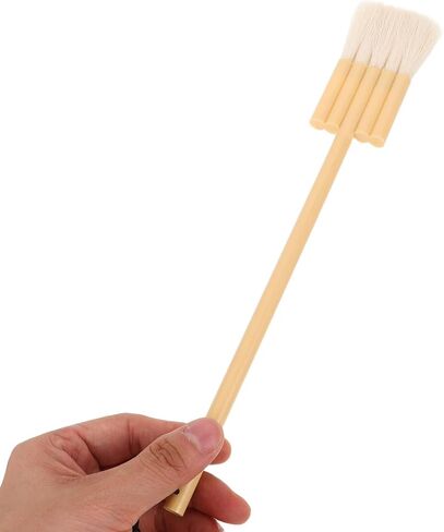 minkissy Flat Watercolor Brush Goat Hair Hake Paintbrushes with Wooden Handle for Beginners and Artists, 5pcs Natural Paddle Brush Set for Watercolor Painting and Ink Wash in Kuwait