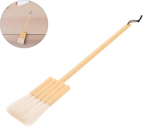 minkissy Flat Watercolor Brush Goat Hair Hake Paintbrushes with Wooden Handle for Beginners and Artists, 5pcs Natural Paddle Brush Set for Watercolor Painting and Ink Wash in Kuwait