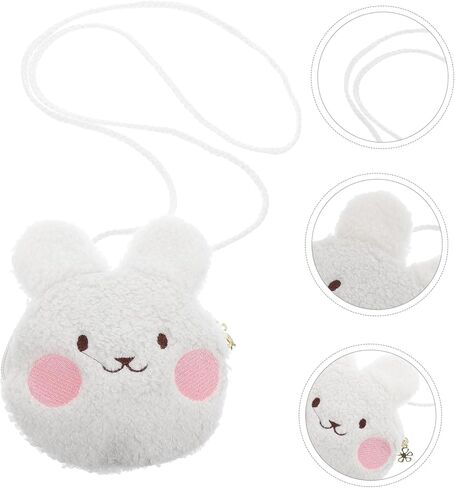 لطيف Kawaii الأرنب أفخم حقيبة كروسبودي للفتيات الصغيرات لينة رقيق محفظة نسائية للعملات المعدنية خفيفة الوزن الحيوان محفظة للأطفال 5.70X5.31X0.78In in Kuwait