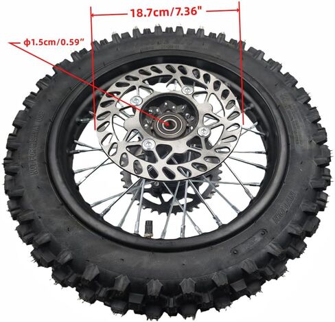 مجموعة إطارات حافة العجلة الخلفية مقاس 12 بوصة للدراجة الترابية 125cc tao TTR SSR CRF Apollo 15 مم يتضمن قرص فرامل 190 مم أنبوب إطار 80/100-12 مع دوار فرامل وضرس 428 41T in Kuwait