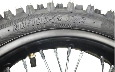 مجموعة إطارات حافة العجلة الخلفية مقاس 12 بوصة للدراجة الترابية 125cc tao TTR SSR CRF Apollo 15 مم يتضمن قرص فرامل 190 مم أنبوب إطار 80/100-12 مع دوار فرامل وضرس 428 41T in Kuwait