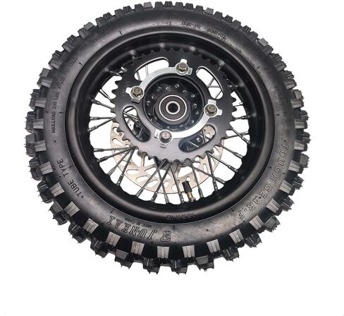 مجموعة إطارات حافة العجلات الخلفية مقاس 10 بوصات للدراجة الترابية 50cc 110cc 125cc tao TTR SSR CRF Apollo 12 مم تتضمن قرص فرامل 190 مم وأنبوب إطار 80/100-10 مع دوار فرامل و420 ضرس in Kuwait
