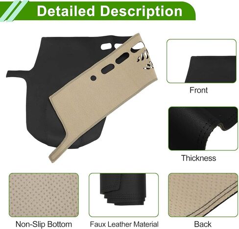 Dashboard Cover for Lexus RX 350 2020-2022 Dash Cover Mat Carpet Center Console Dash Cover Mat Car Interior Anti-Slip Faux Leather Black 1 Pc in Kuwait