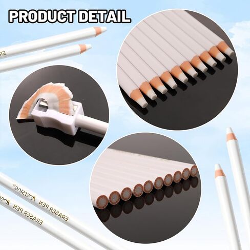 11pcs Precision Eraser Set(10 Pack Precision Eraser with Sharpener), Drawing Erasers Pens for Artists, Detail Erasers Pen for Sketching and Coloured Illustrations, Accurate Force Transmission Erasers in Kuwait