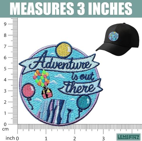Adventure is Out There 3 Inches Embroidery Patch, Iron On/Sew On Travel Embroidered Applique Patch, Travel Patches, Fabric Patches for Clothes Backpacks Hats, Traveling DIY Accessories Gifts in Kuwait