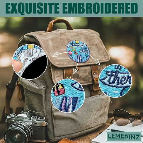 Adventure is Out There 3 Inches Embroidery Patch, Iron On/Sew On Travel Embroidered Applique Patch, Travel Patches, Fabric Patches for Clothes Backpacks Hats, Traveling DIY Accessories Gifts in Kuwait