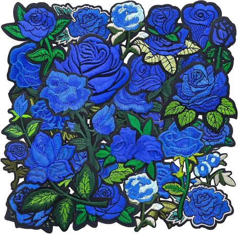 26pcs Rose Iron on/Sew on Patches, Assorted Sizes Floral Embroidered Applique - Cute Red Flower Patches for Clothes, Hats, Jeans, Jackets, Backpacks, T-Shirts, Dresses - Daily Decoration in Kuwait