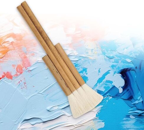 Goats Hair Hake Watercolor Paint Handle Reusable Drawing Tool for Blending Oil Acrylic Paint Suitable for Students Adults Art, 4 Rows in Kuwait