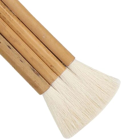 Goats Hair Hake Watercolor Paint Handle Reusable Drawing Tool for Blending Oil Acrylic Paint Suitable for Students Adults Art, 4 Rows in Kuwait
