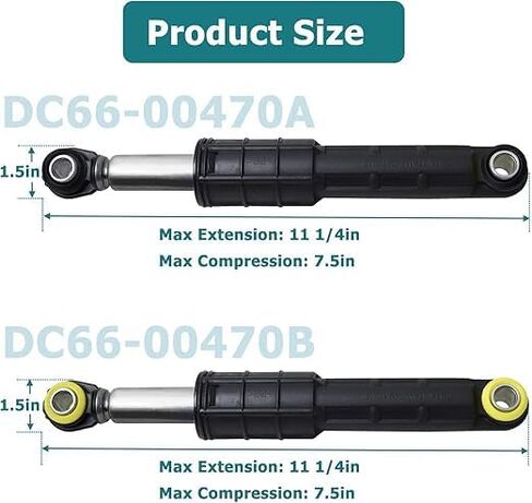 Washer Shock Absorber Kit compatible with Samsung Washing Machines, Replaces DC66-00470A & DC66-00470B, Front and Rear, Pack of 4 in Kuwait