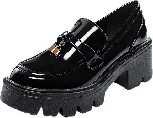 Platform Loafers for Women, Comfortable Slip-On Chunky Shoes for Casual Outfits, Work Office, Daily Wear in Saudi Arabia