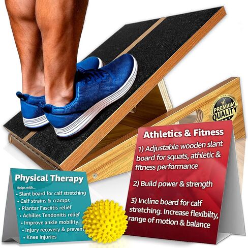 لوح مائل احترافي 5 في 1 من BAM Athletica لتمدد ربلة الساق، ولوح مائل قابل للتعديل وممتدة ربلة الساق للعلاج الطبيعي واللياقة البدنية. لوح مائل عالي التحمل للقرفصاء، لوح تمدد ربلة الساق in Saudi Arabia