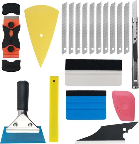 18PCS Window Tint Car Kit,Multi-Tool Car Window Tint Kit Includes Vinyl Squeegee,Felt Squeegee,Cutting Knife with Blade,Universal Cars Tints Kits for Cars Tints & Modifications in Kuwait