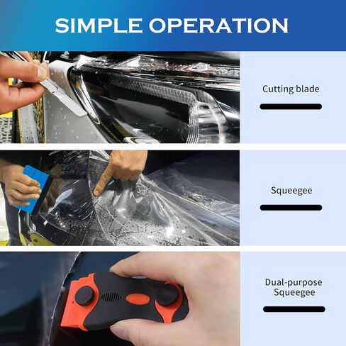 18PCS Window Tint Car Kit,Multi-Tool Car Window Tint Kit Includes Vinyl Squeegee,Felt Squeegee,Cutting Knife with Blade,Universal Cars Tints Kits for Cars Tints & Modifications in Kuwait