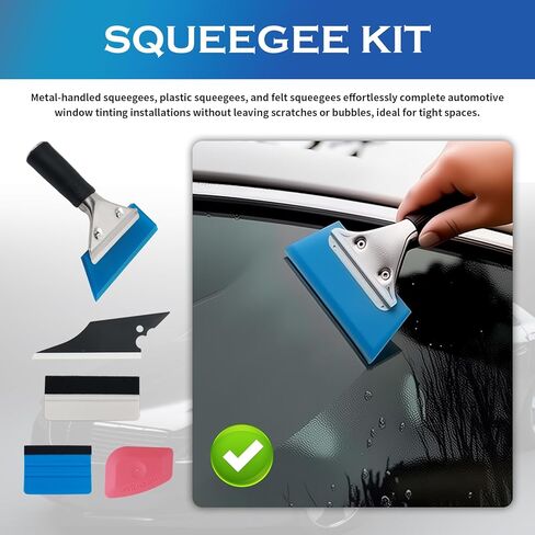 18PCS Window Tint Car Kit,Multi-Tool Car Window Tint Kit Includes Vinyl Squeegee,Felt Squeegee,Cutting Knife with Blade,Universal Cars Tints Kits for Cars Tints & Modifications in Kuwait