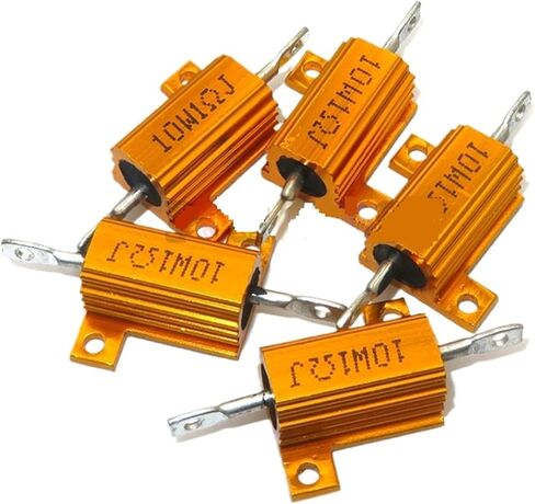 2PCS 10W Aluminum Power Metal Case Wirewound Resistor 0.1~10K 0.5 1 2 3 5 6 8 10 20 100 150 200 300 500 1K 5K Ohm(6R) in Kuwait