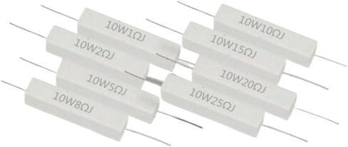 10Pcs 10W Ceramic Cement Resistor 5% In A Pack 0.1R 0.22 0.33 0.5 Ohm 6.8K 0.25R 0.5R 3R 27R 12R 100R Non-inductive Resistors(27R) in Saudi Arabia