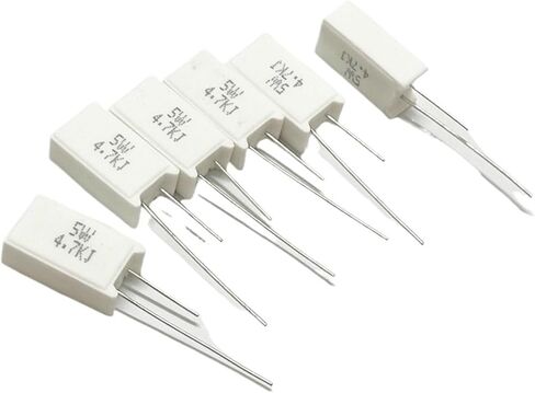 5Pcs 5W Vertical Cement Resistors 0.01~300K ohm 5% 0.01R 0.15R 0.22R 0.25R 0.39R 0.47R 1R 10RJ 100R 300K Ceramic Resistors(0.68R) in Kuwait