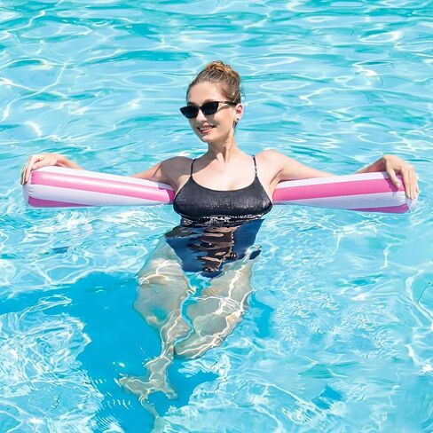 Arrowbash 4 Pack Inflatable Swimming Pool Noodle Float Set Pool Floats for Adults, Swim Noodles Curved Swimming Float for Adult Summer Beach Party Vacation Sea Beach Lake in Kuwait