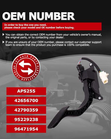 1ST Accelerator Pedal with Position Sensor Replacement APS255 Fits for Chevrolet Aveo5 Aveo 2006-2008, for Pontiac G3 2007-2008, Replaces OE: 42656700 42790359 95229238 in Kuwait