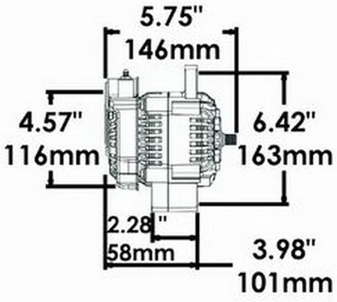 Powermaster - Alt Denso Race 110mm Black 100A 12 Volt 1-Wire in Kuwait