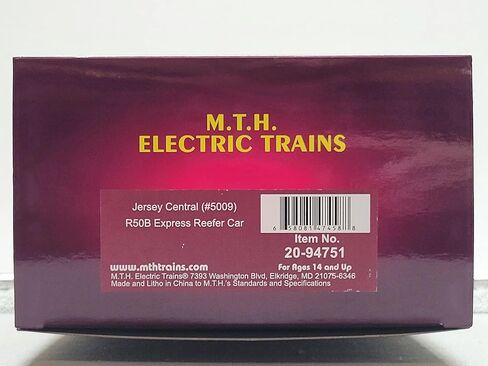 M.T.H. Electric Trains MTH Premier Jersey Central R50B Express Reefer #5009 O Gauge 20-94751-5009 in Kuwait