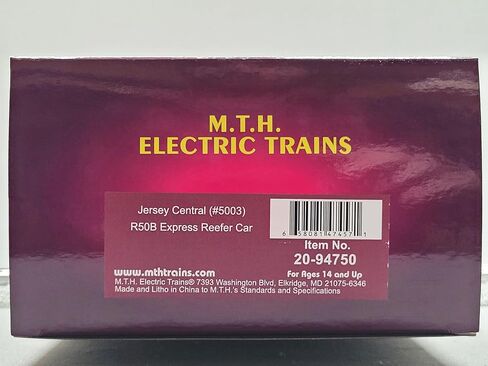 م.ث. القطارات الكهربائية MTH Premier Jersey Central R50B Express Reefer #5003 O Gauge 20-94750-5003 in Kuwait