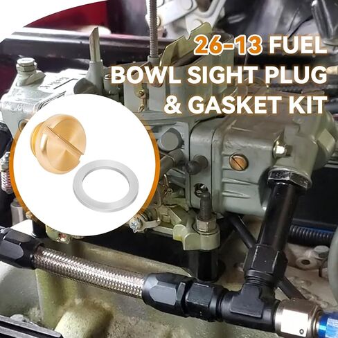 26-13 Fuel Bowl Sight Plug Kit for Holley Carburetor 4150 4500 4160, 5/16"-24 Thread Plug - 4 Pcs in Kuwait