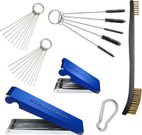 Strongthium Copper Carburetor Jet Cleaning Tool Set & Stainless Steel Cutting Torch Tip Cleaner Tool kit for Carb Jet Sprinklers Carbon Welding Nozzles Density Nylon Motorcycle Jet Small Engine in Kuwait