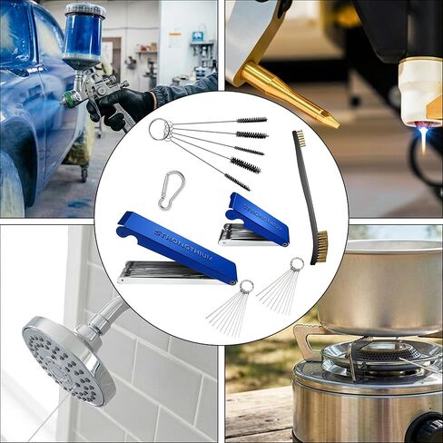 Strongthium Copper Carburetor Jet Cleaning Tool Set & Stainless Steel Cutting Torch Tip Cleaner Tool kit for Carb Jet Sprinklers Carbon Welding Nozzles Density Nylon Motorcycle Jet Small Engine in Kuwait