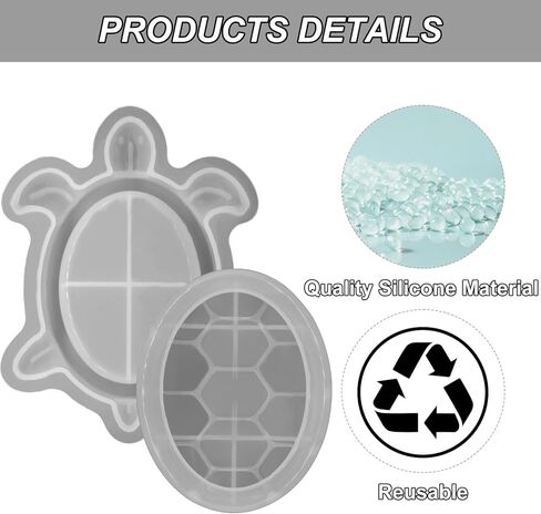 Silicone Turtle Box Resin Mold with Lid | Reusable Ocean Theme Jewelry Box Storage Container Mould for DIY Clay Craft Projects | Unique Epoxy Animal Resin Box Mold for Home Decor, Keychains & Trinkets in Kuwait