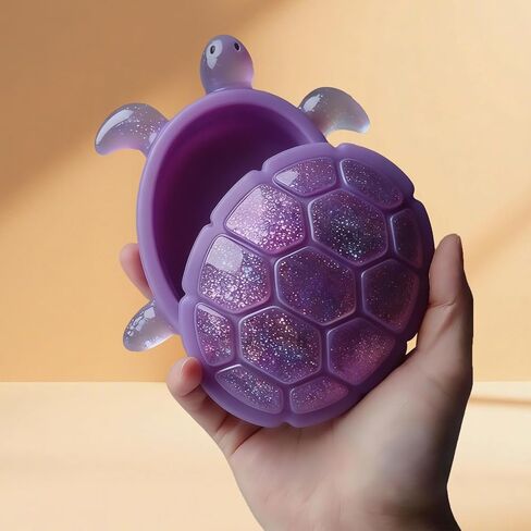 Silicone Turtle Box Resin Mold with Lid | Reusable Ocean Theme Jewelry Box Storage Container Mould for DIY Clay Craft Projects | Unique Epoxy Animal Resin Box Mold for Home Decor, Keychains & Trinkets in Kuwait