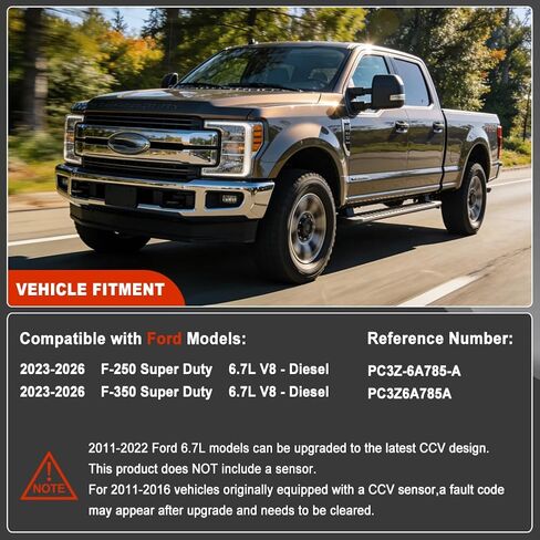 Air Oil Separator Assembly Compatible with 2023 2024 F250 F350 Super Duty OR 2011+ 6.7L Powerstroke Diesel -PCV CCV Vent Valve Engine Crankcase #PC3Z-6A785-A, PC3Z6A785A in Kuwait