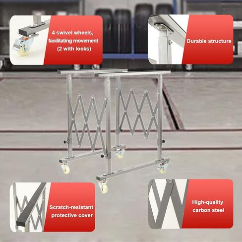 Mobile Telescopic Universal Paint Rack, Automotive Panel Paint Stand for Hood Stand & Bumper Work | Adjustable 15-140cm | Holds 100kg | Freestanding Body Repair Tool in Kuwait