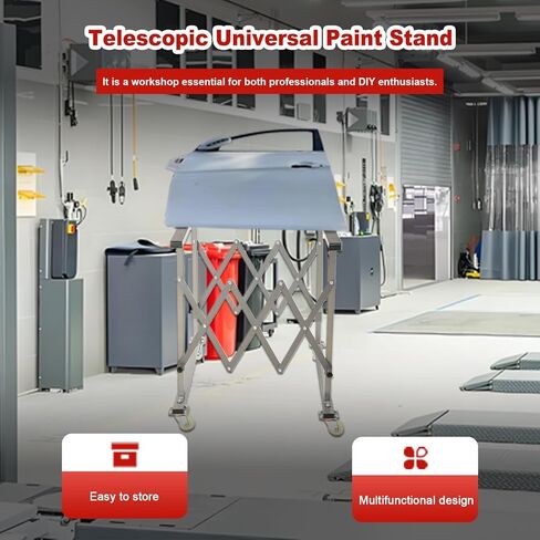 Mobile Telescopic Universal Paint Rack, Automotive Panel Paint Stand for Hood Stand & Bumper Work | Adjustable 15-140cm | Holds 100kg | Freestanding Body Repair Tool in Kuwait