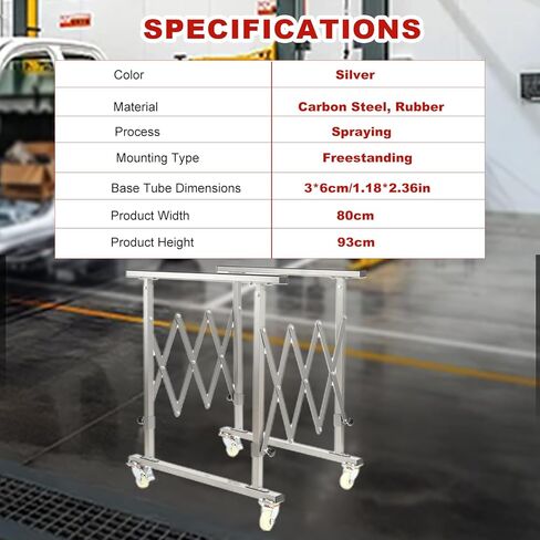 Mobile Telescopic Universal Paint Rack, Automotive Panel Paint Stand for Hood Stand & Bumper Work | Adjustable 15-140cm | Holds 100kg | Freestanding Body Repair Tool in Kuwait