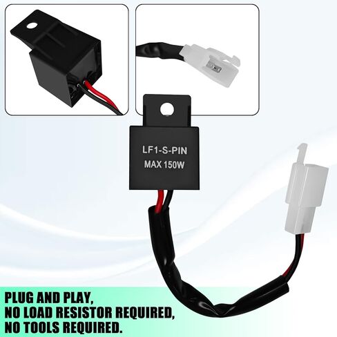 مرحل وامض LED لإشارة الانعطاف، مرحل وامض إشارة الانعطاف الإلكتروني LED، طقم موصلات أسلاك مرحلات وامضة 12 فولت 2 دبوس لإصلاح معظم مصابيح إضاءة مؤشر الدراجات النارية معدل فلاش مفرط in Kuwait