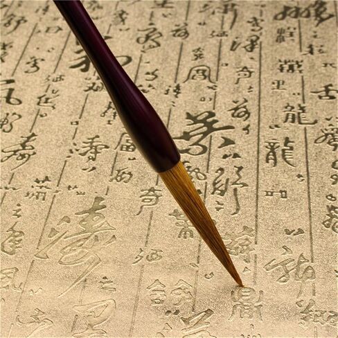 Solid Wood Rod Wolf Hair Brush Practice Stationery Four Treasures Chinese Calligraphy Brush Bucket Brush in Kuwait