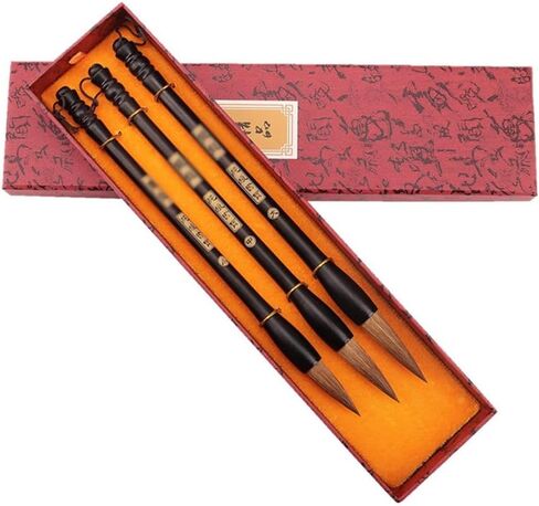 Chinese Painting and Calligraphy Stationery Wooden Rod Brush Bucket Brush Gifts Set in Kuwait