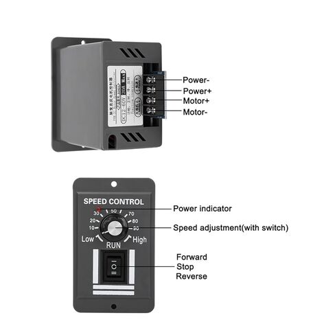 منظم سرعة وحدة تحكم المحرك DC12-60V 20A فرشاة محرك السرعة تحكم إلى الأمام/عكس منظم سرعة المحرك الكهربائي in Kuwait