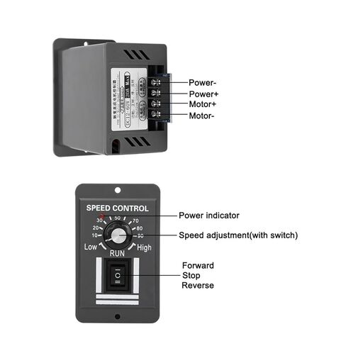 DC12-60V 20A DC Brush Motor Speed Controller Forward/Reverse Electric Motor Speed Regulator Controller in Kuwait