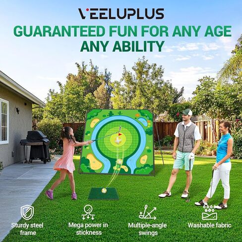 70" x70''Battle Golf Chipping Game, Double-Sided Sticky Golf Battle Mat with 30 Sticky Balls and 10 Darts for Adults Dads and Junior Golfers - Indoor and Outdoor in Kuwait