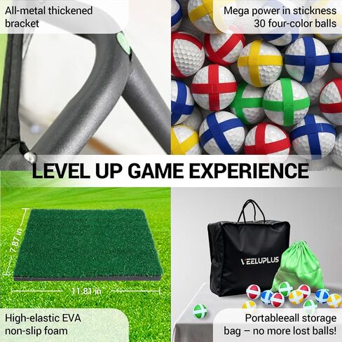70" x70''Battle Golf Chipping Game, Double-Sided Sticky Golf Battle Mat with 30 Sticky Balls and 10 Darts for Adults Dads and Junior Golfers - Indoor and Outdoor in Kuwait