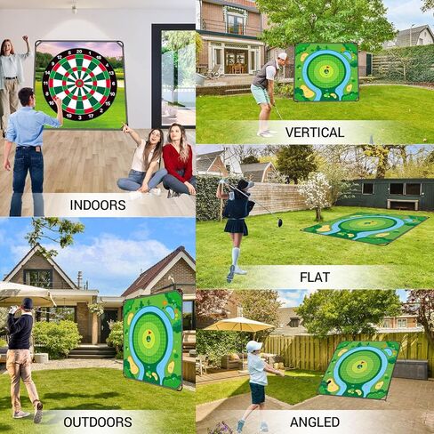 70" x70''Battle Golf Chipping Game, Double-Sided Sticky Golf Battle Mat with 30 Sticky Balls and 10 Darts for Adults Dads and Junior Golfers - Indoor and Outdoor in Kuwait