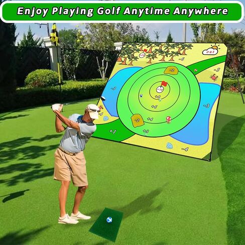 لعبة Battle Golf Chipping Game، حصيرة تقطيع كبيرة مقاس 80 بوصة × 80 بوصة مع نادي، لعب الجولف في الهواء الطلق للبالغين، لعبة فريدة من نوعها متعددة اللاعبين في الأماكن المغلقة والخارجية للأصدقاء والعائلة في ساحة الهدف in Kuwait